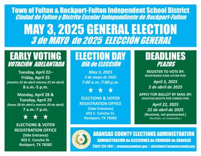 Updated - Flyer - Early Voting Schedule, Election Day, and Deadlines - May 3, 2025 General Election(Election/horario de votación anticipada, centres de votación el día de las elecciones y fechas límite - 3 DE MAYO DE 2025 ELECCION GENERALES